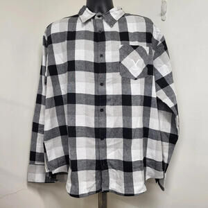 Yellowstone Flannel Shirt Men's SzXL WhiteBlack Dutton Ranch